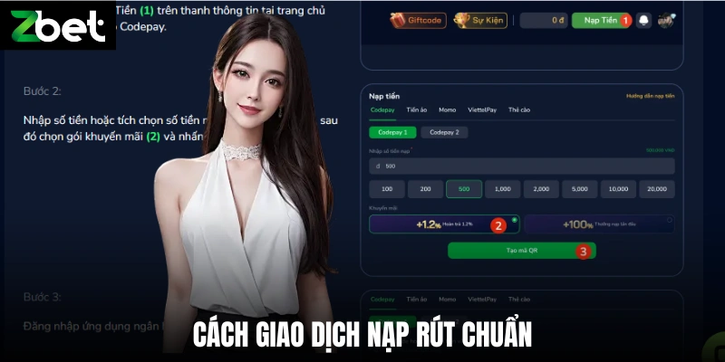 Cách giao dịch nạp rút chuẩn