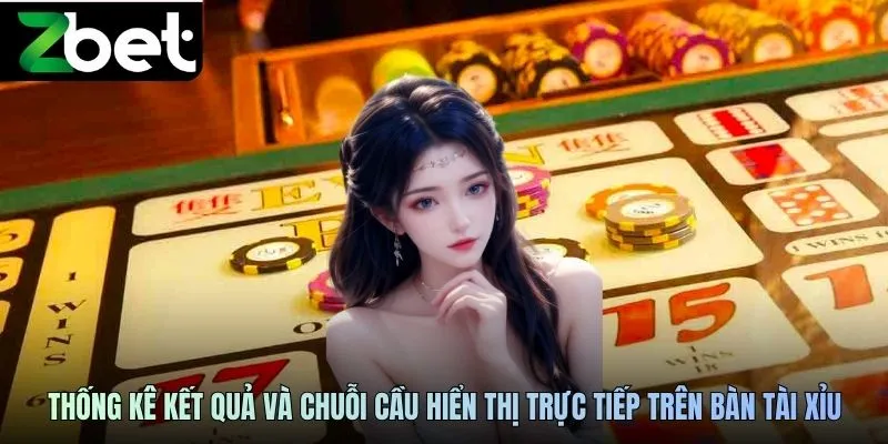 Thống kê kết quả và chuỗi cầu hiển thị trực tiếp trên bàn tài xỉu